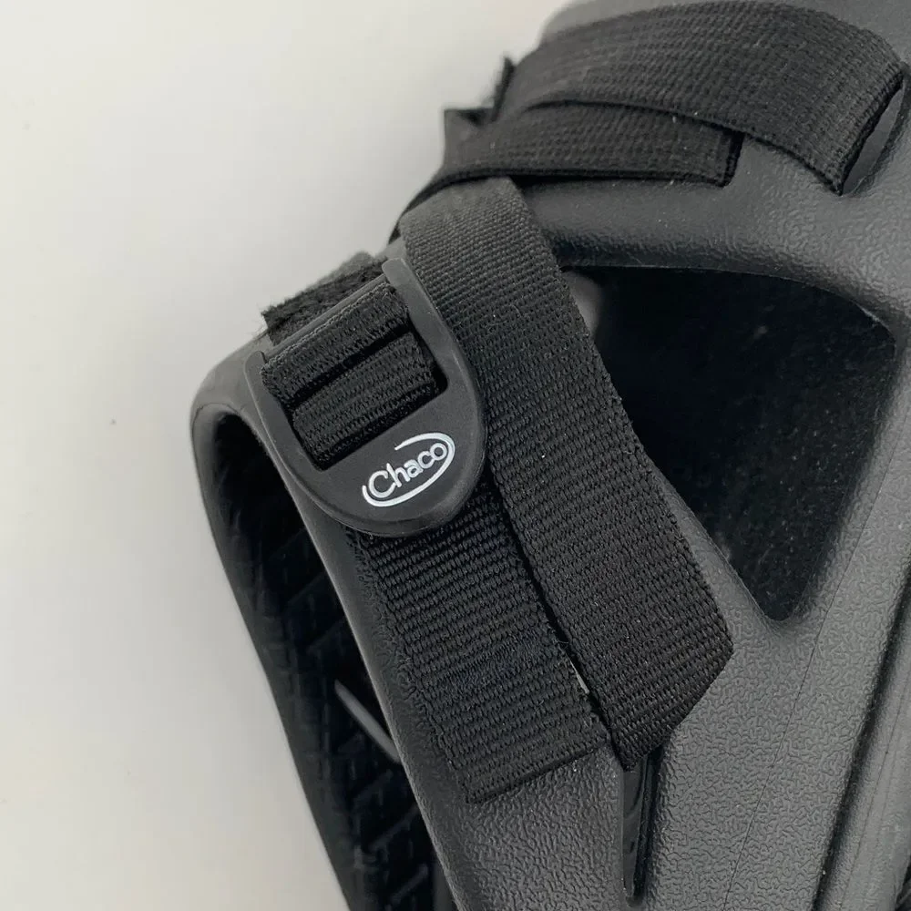 Kids Chaco Black Slide Sandals | Youth 3 | Damaged Strap | Play Shoes